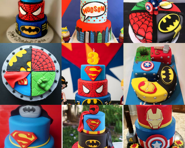 super heroes birthday cakes